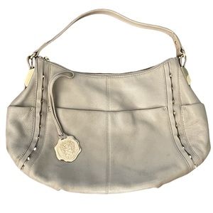 VINCE CAMUTO TAUPE & GOLD STUDDED HANDBAG
